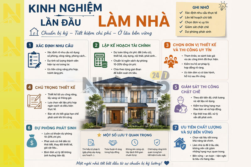 Kinh nghiệm xây nhà lần đầu mà bạn cần biết