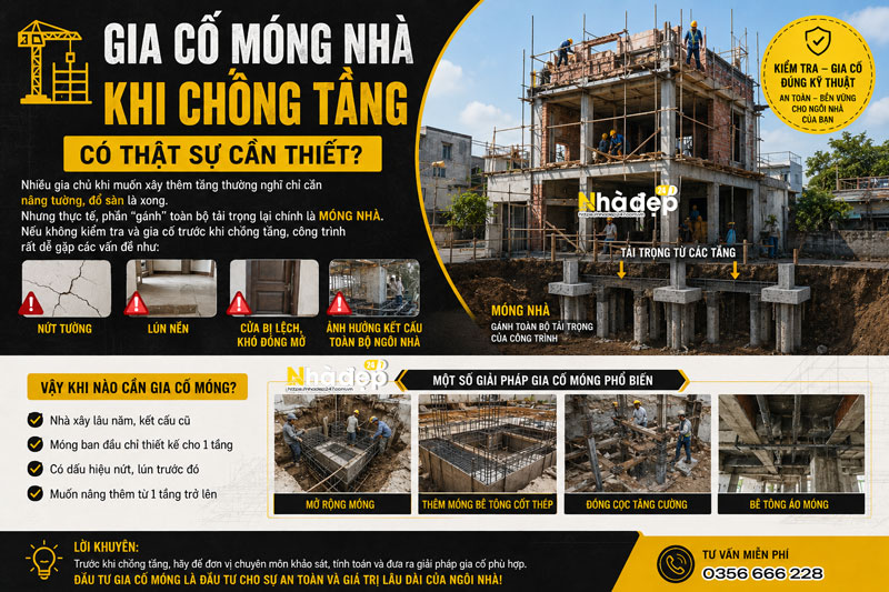 Cải tạo nâng tầng nhà phố có cần gia cố móng không?