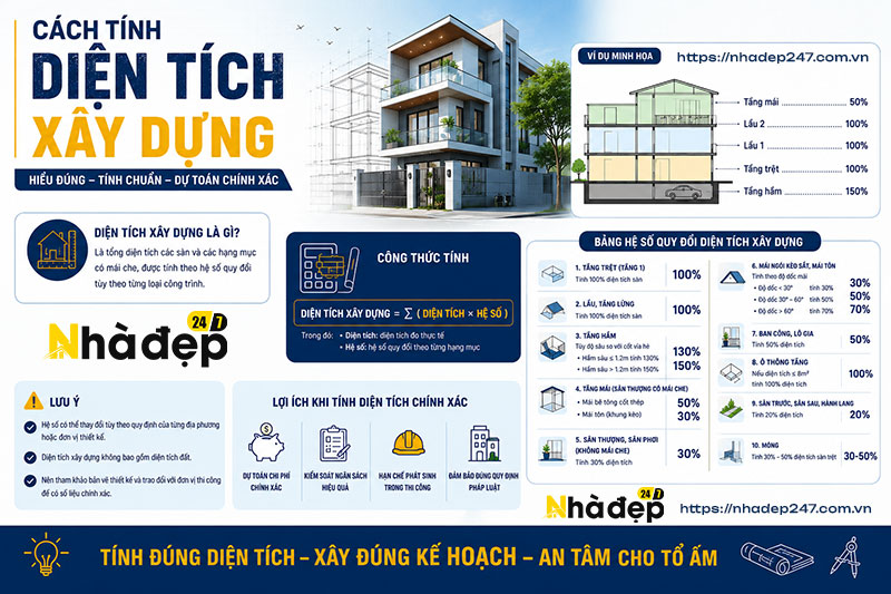 Cách Tính Diện Tích Xây Dựng Nhà Ở - Chi tiết từ A-Z