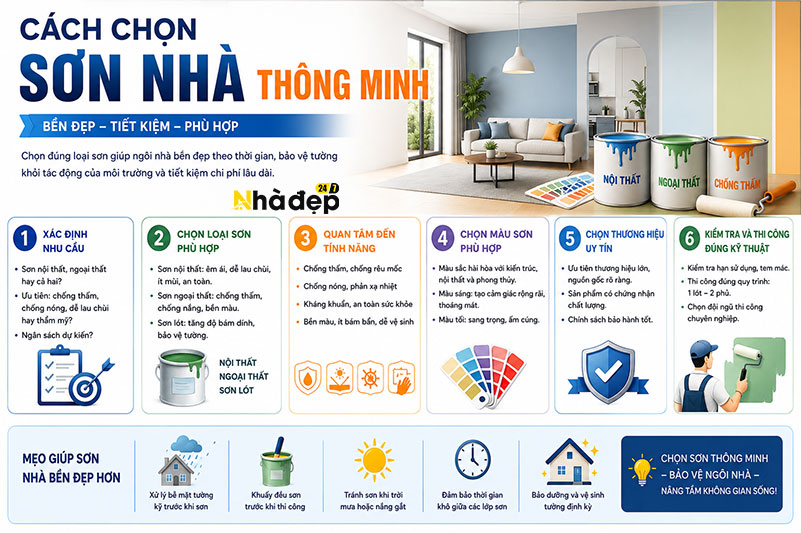 Cách Chọn Sơn Nhà Bền Đẹp – Chọn Đúng Nhà Đẹp Lâu Và Tiết Kiệm Chi Phí
