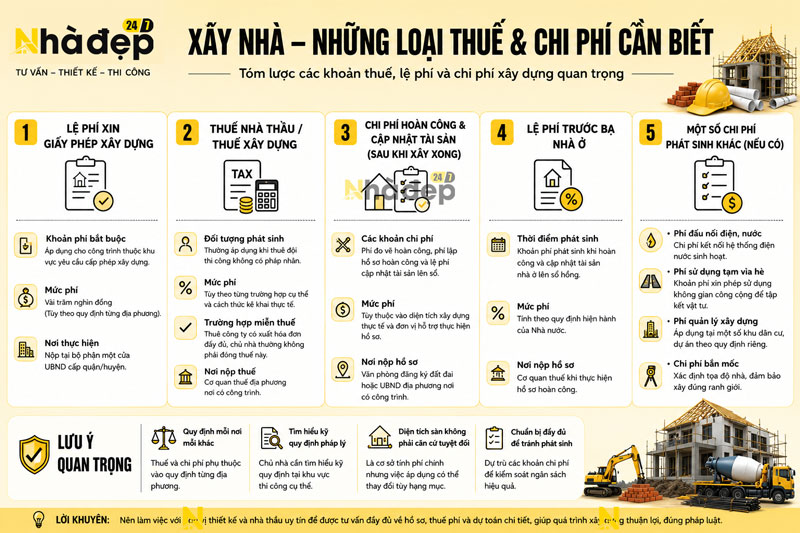 Những Loại Thuế Và Chi Phí Xây Dựng Khi Xây Nhà