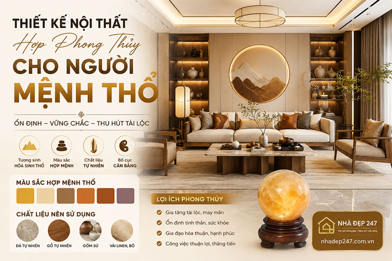 Thiết Kế Nội Thất Hợp Phong Thủy Cho Người Mệnh Thổ