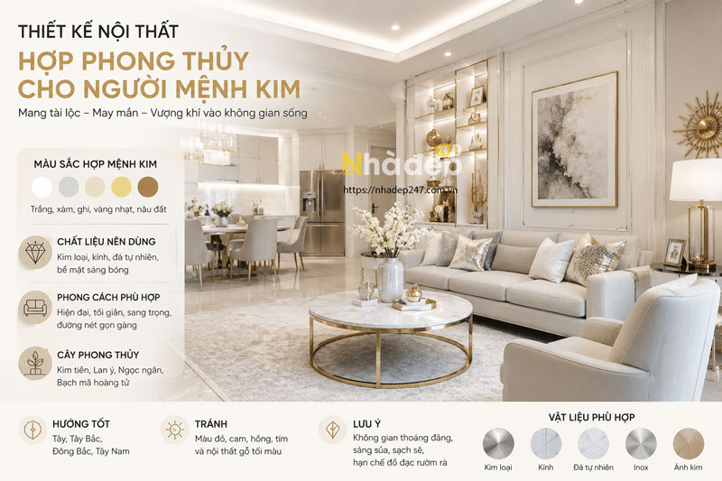 Thiết Kế Nội Thất Cho Người Mệnh Kim: Bí Quyết Thu Hút Tài Lộc
