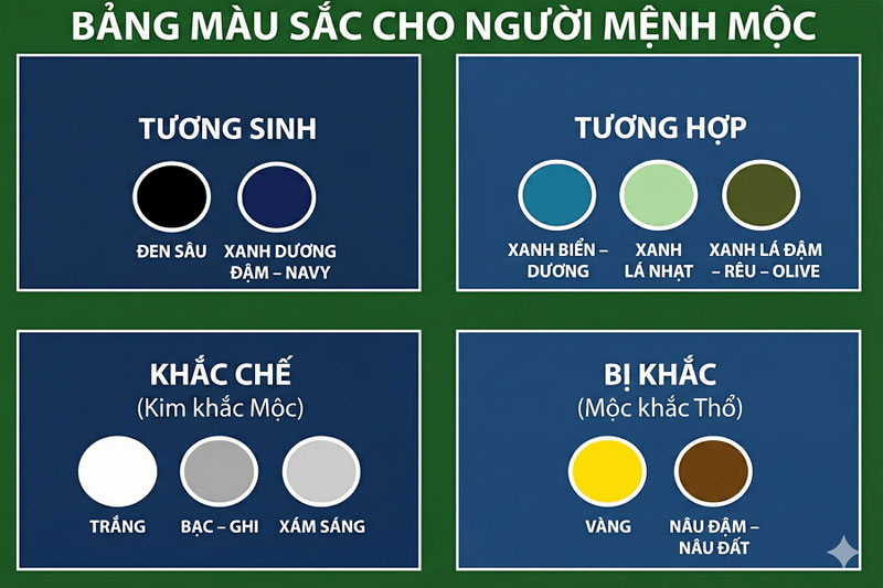 Màu Hợp Mệnh Mộc Giúp Mang Lại May Mắn Và Tài Lộc