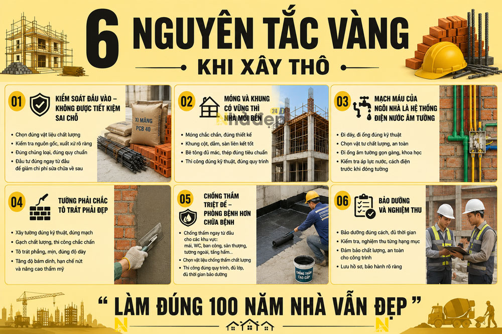 6 nguyên tắc khi làm phần thô