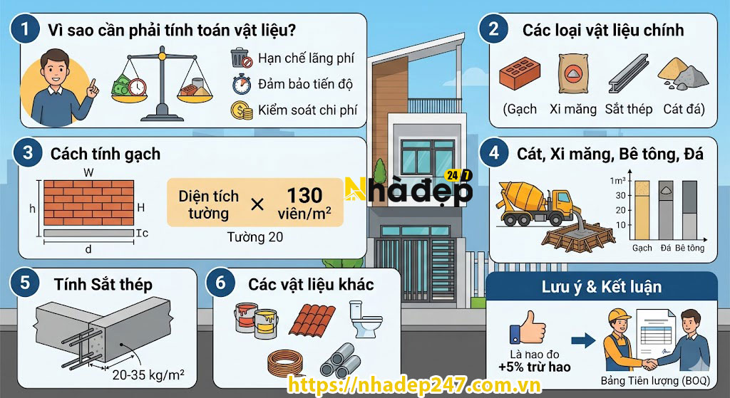 Cách tính vật liệu chính trước khi xây nhà