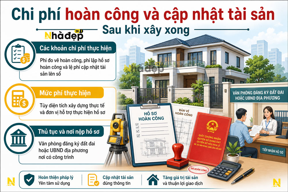 Lệ phí hoàn công và cập nhật tài sản