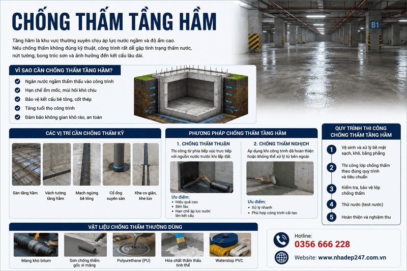 Chống thấm tầng hầm
