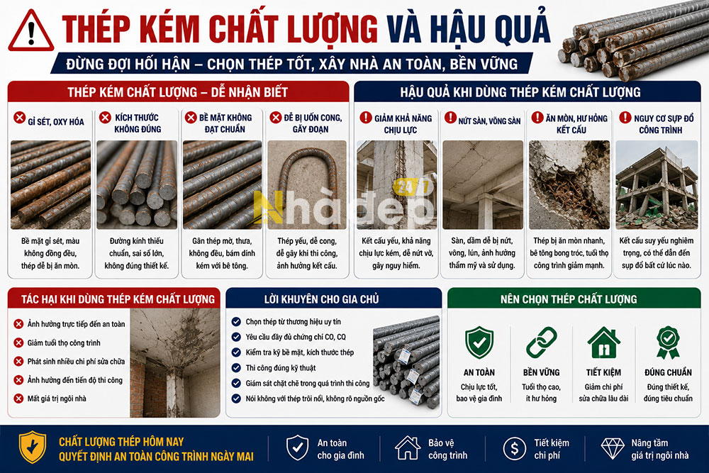 Hậu quả của thép kém chất lượng