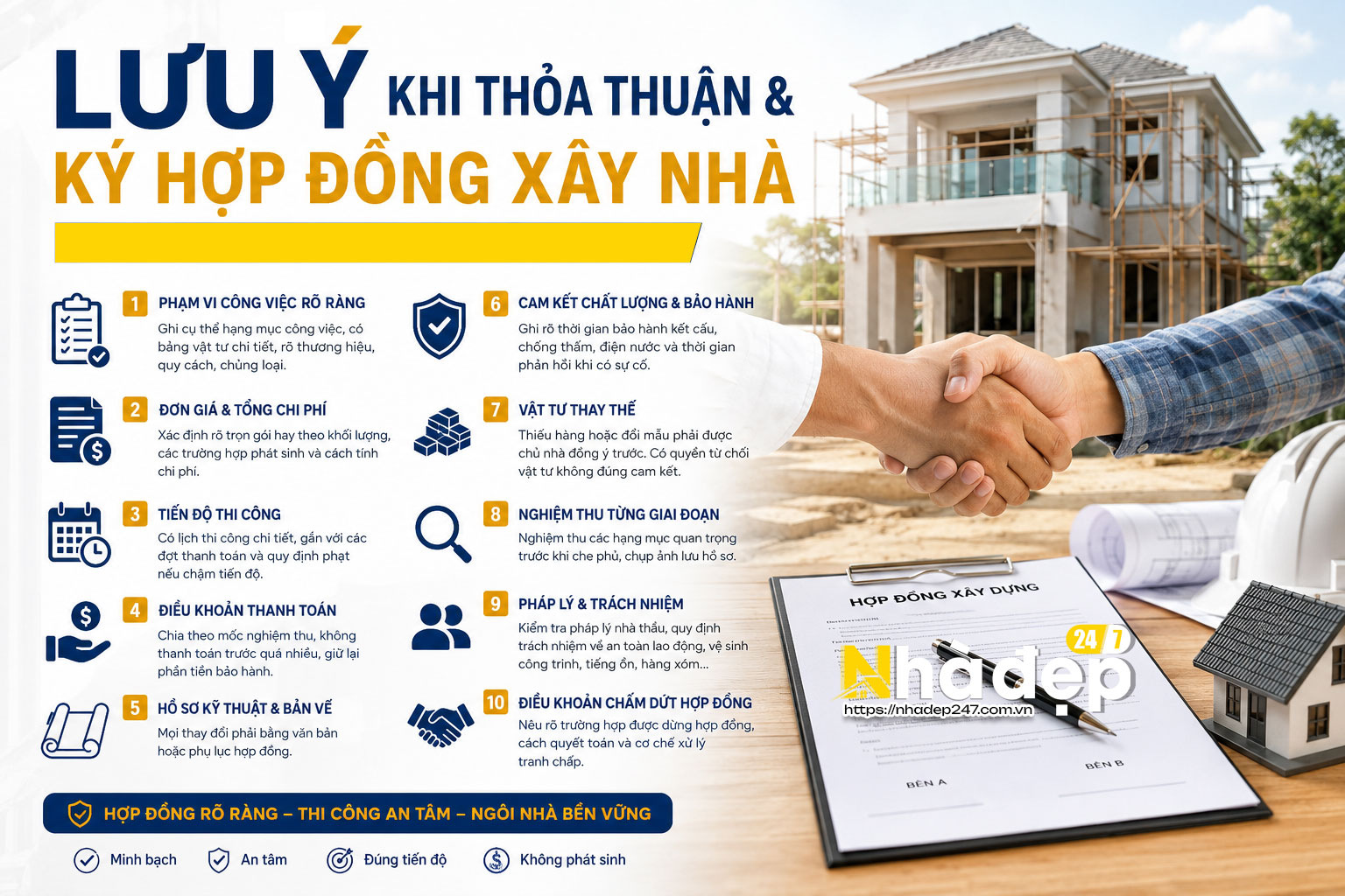 10 lưu ý khi ký hợp đồng xây nhà