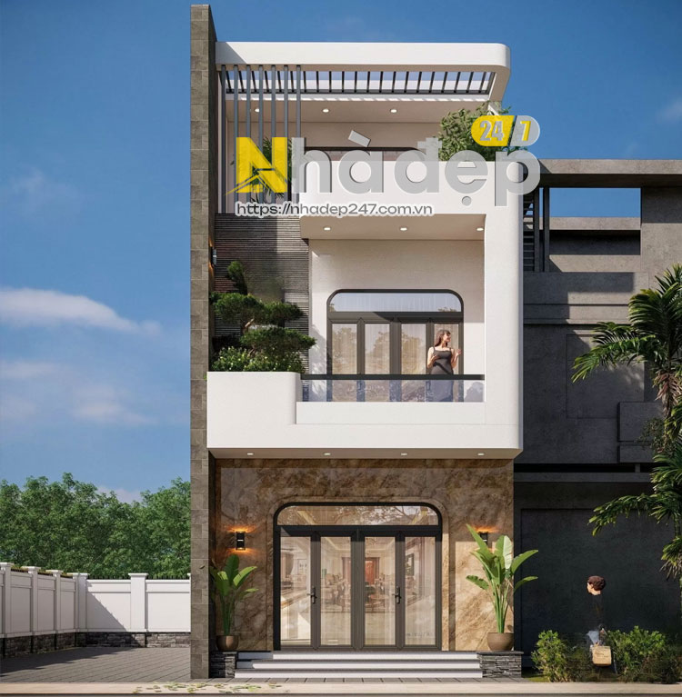 Mẫu nhà ống mái bằng hiện đại