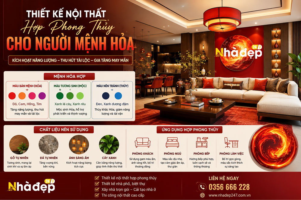 Thiết kế nội thất cho người mệnh hỏa